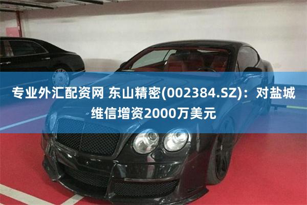 专业外汇配资网 东山精密(002384.SZ)：对盐城维信增资2000万美元